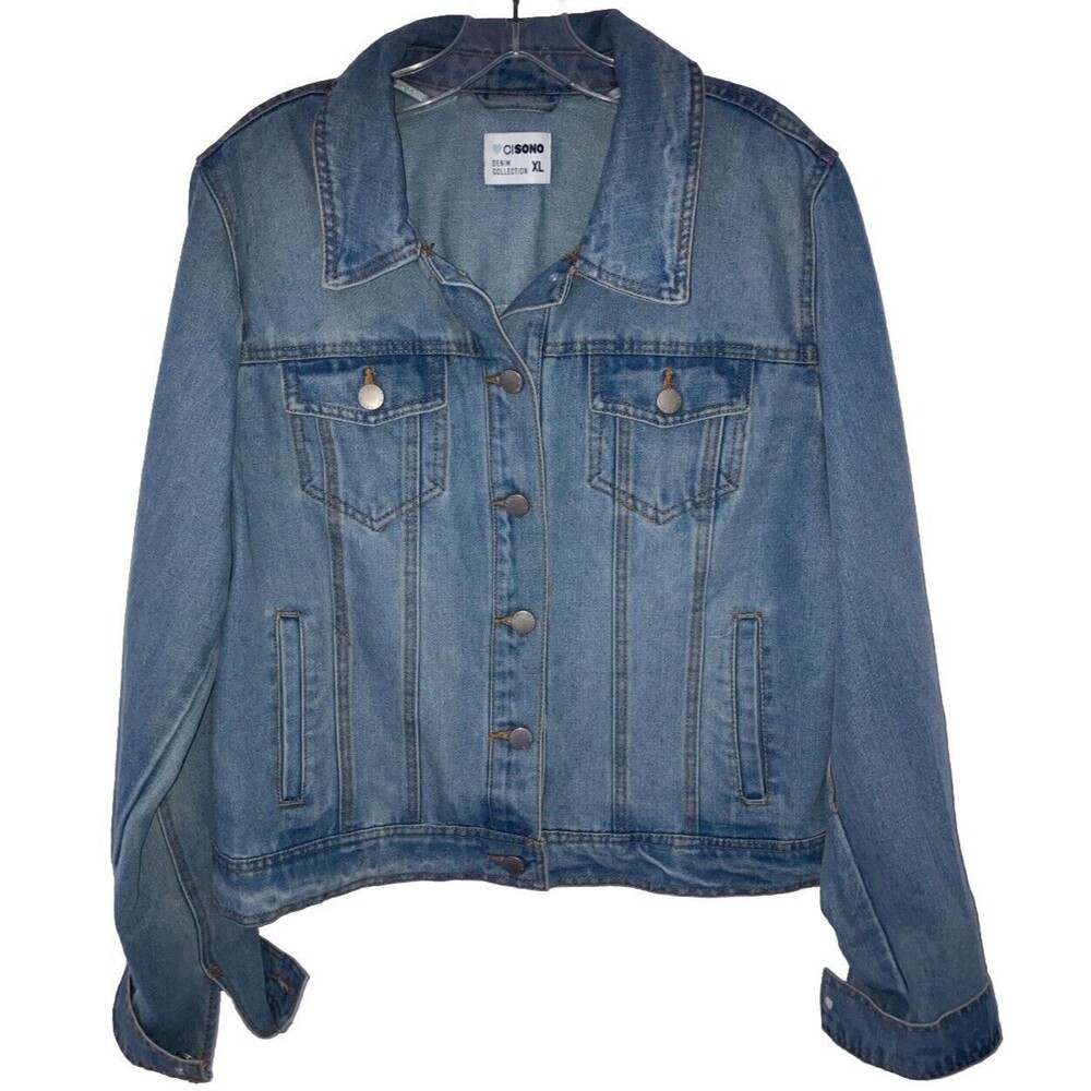 ci sono jacket Denim XL Light Blue 4 Pocket Minimalist Silver Buttons